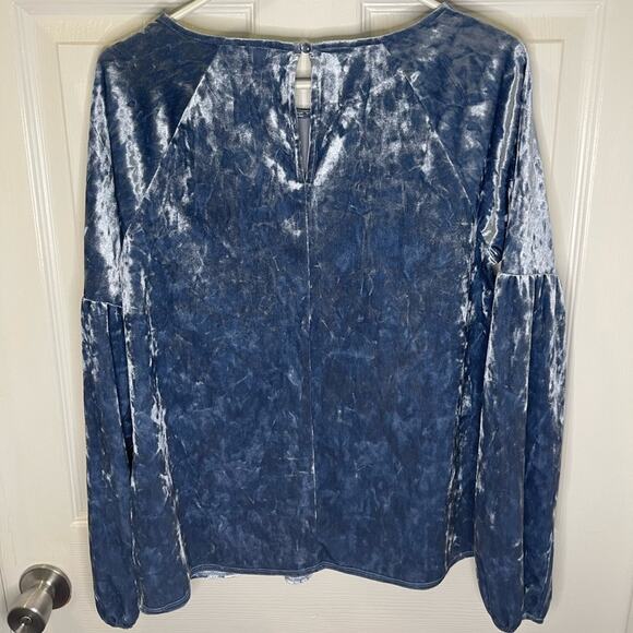 LC Lauren Conrad medium long sleeve blue velvet soft retro - Picture 2 of 4